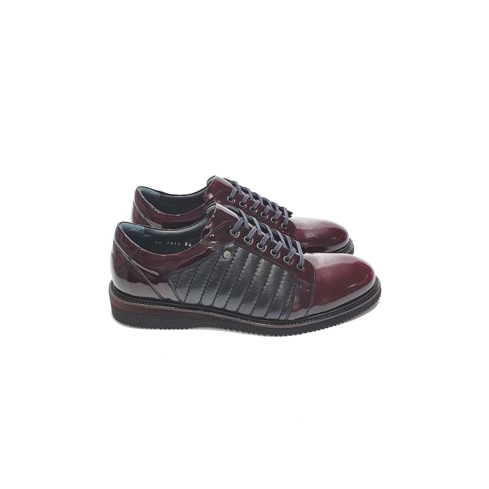 smart erkek deri günlük ayakkabı - BORDO - 42