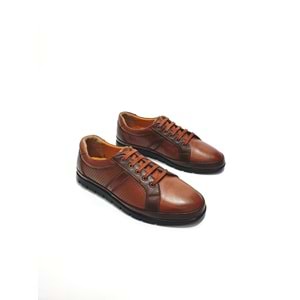 çetintaş deri erkek günlük ayakkabı - kahverengi - 42