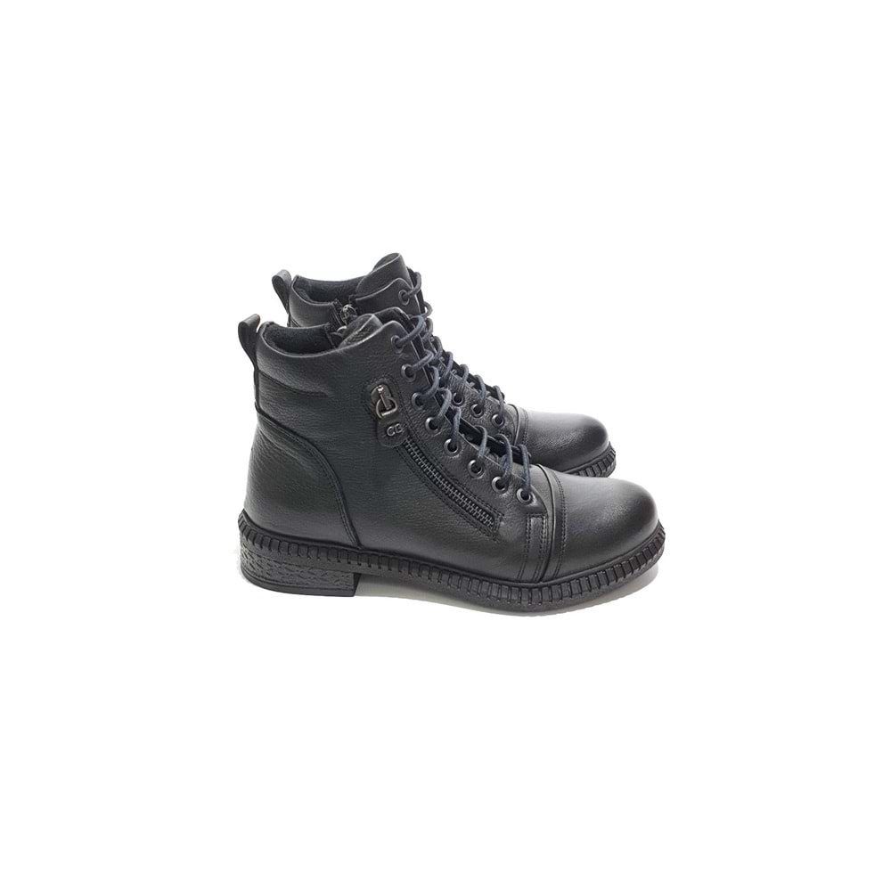 castle black 20911-1 hakiki deri bayan bot - siyah - 36