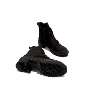 castle black 20881-1 hakiki deri bayan bot - siyah nubuk - 40