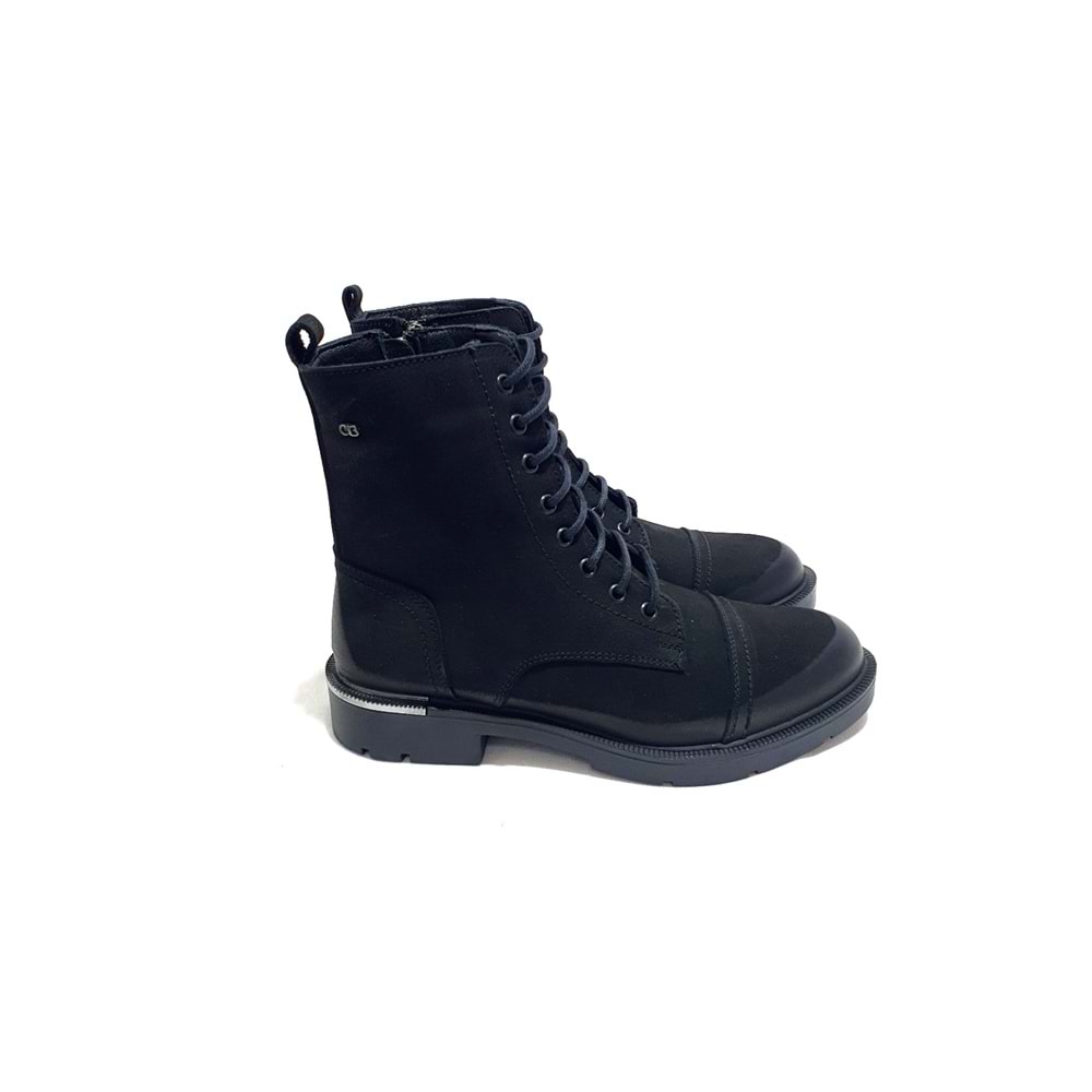 castle black 82422 hakiki deri bayan bot - siyah nubuk - 40