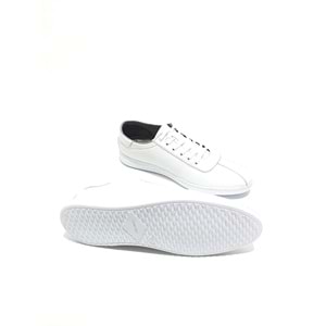 Lıon Hakiki Deri Erkek Sneakers Ayakkabı - BEYAZ - 44