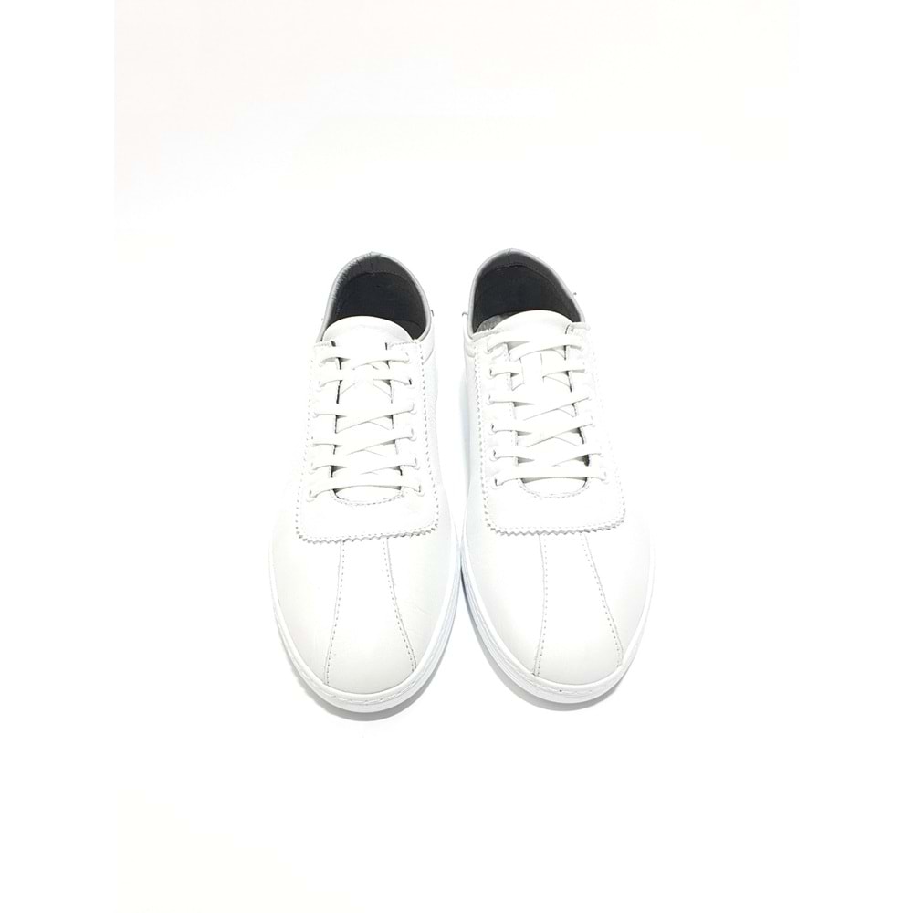 Lıon Hakiki Deri Erkek Sneakers Ayakkabı - BEYAZ - 44