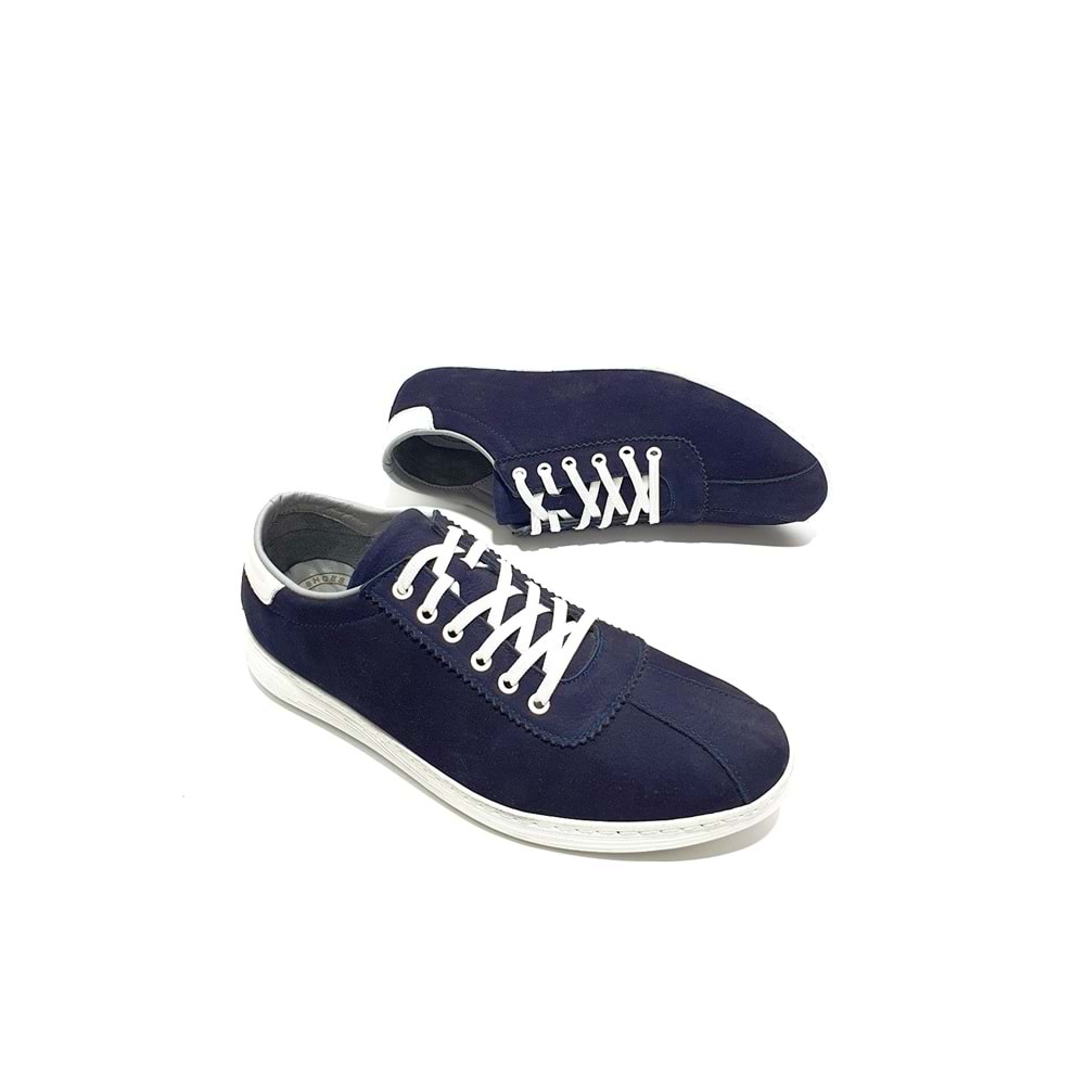 Lıon Hakiki Deri Erkek Sneakers Ayakkabı - lacivert - 40