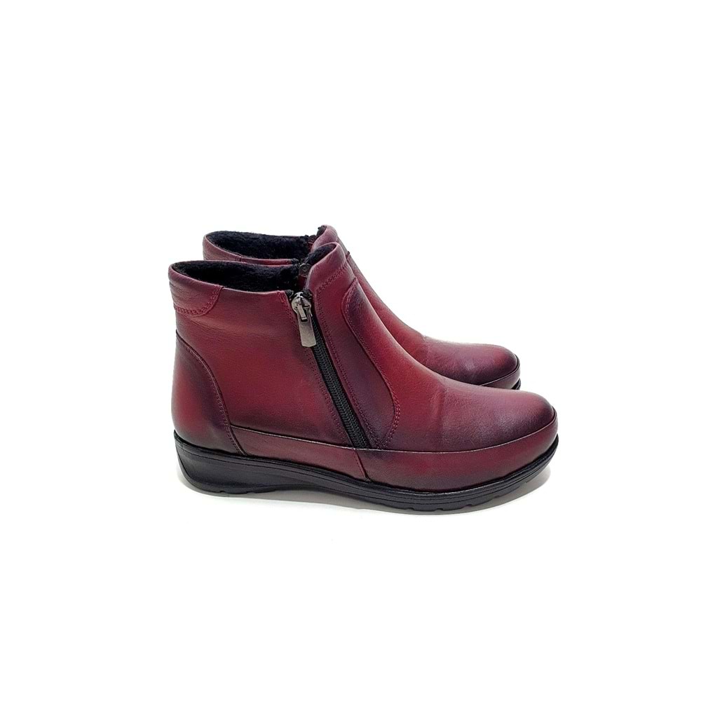 Divadonna 1704 Hakiki Deri Ortopedic Bot - BORDO - 37