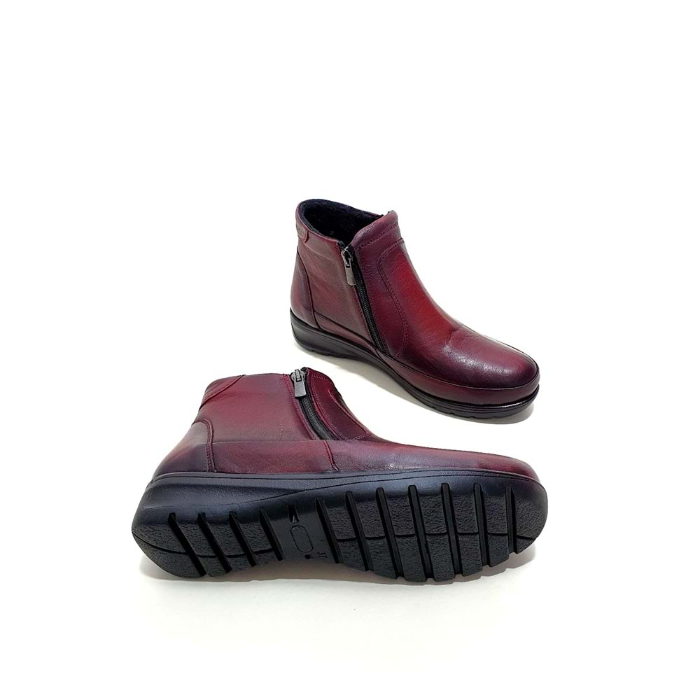 Divadonna 1704 Hakiki Deri Ortopedic Bot - BORDO - 37