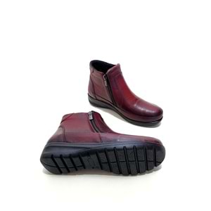Divadonna 1704 Hakiki Deri Ortopedic Bot - BORDO - 37