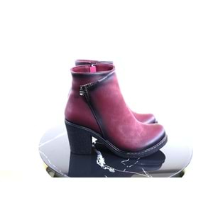 Leona Bayan Kısa Topuklu Bot - BORDO - 37