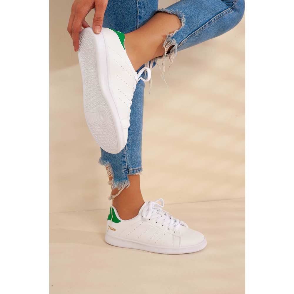 Konfores 1136 Anatomik Sneakers Spor Ayakkabı - NKT01136-beyaz yeşil-39