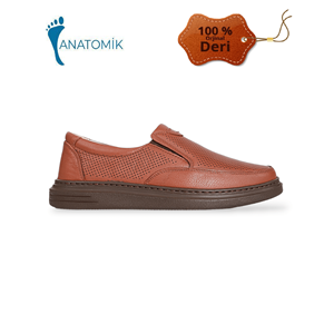Konfores 1289-102622 5 Nokta Hakiki Deri Anatomik Günlük Erkek Ayakkabı - NKT01289-TABA-45
