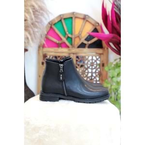 Konfores 1406 Kauçuk Tabanlı Bayan Düz Tabanlı Bot - NKT01406-siyah-36
