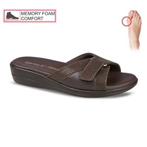 Konfores 1488-9863-7 Tam Anatomik Bayan Terlik - NKT01488-kahverengi-36