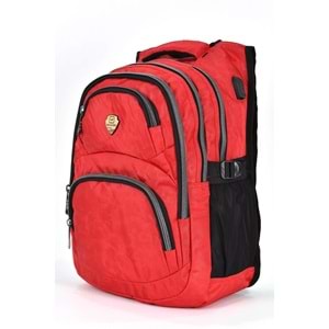 Konfores 1550-2226 Unisex Anatomik Yarasa Sırt Okul Çantası - NKT01550-KIRMIZI-TEKEBAT