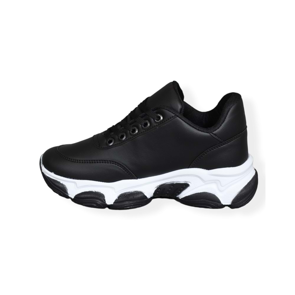 Konfores 1571-333063 Anatomik Tabanlı Sneakers Ayakkabı - NKT01571-siyah beyaz-37