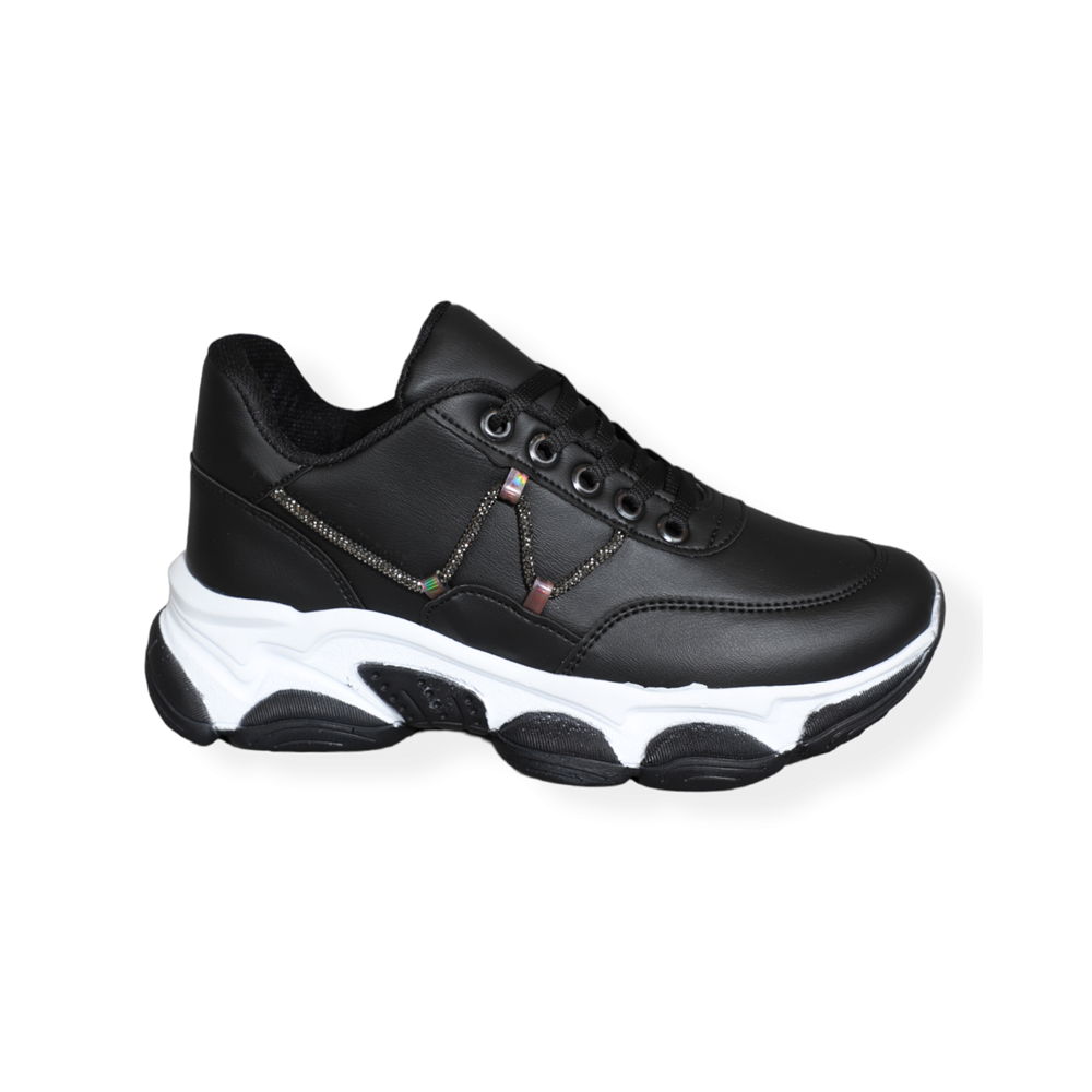 Konfores 1571-333063 Anatomik Tabanlı Sneakers Ayakkabı - NKT01571-siyah beyaz-38