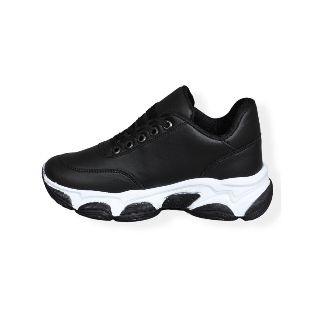 Konfores 1571-333063 Anatomik Tabanlı Sneakers Ayakkabı - NKT01571-siyah beyaz-38
