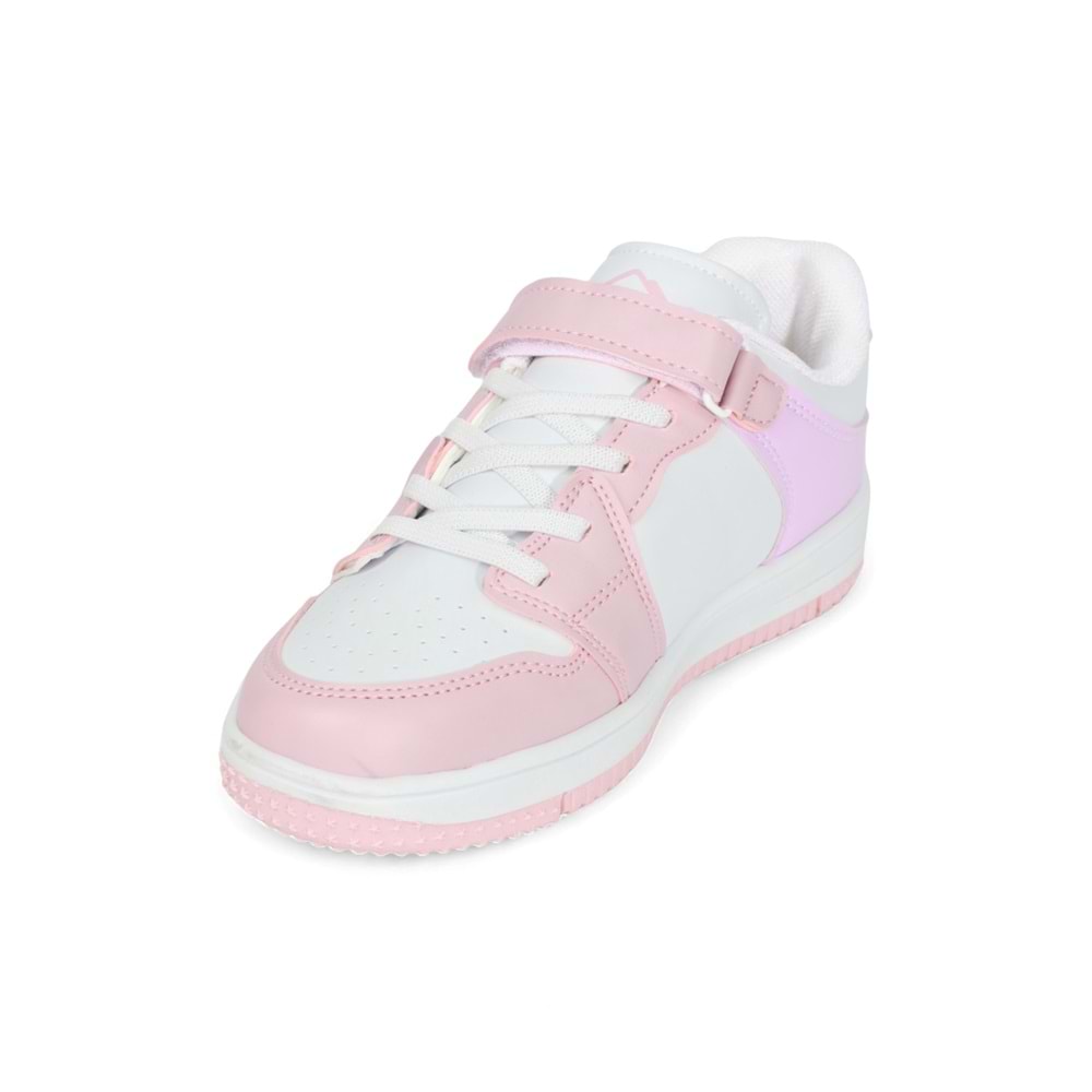 Kidessa 1608 Anatomik Tabanlı Unisex Çocuk ve Genç Sneakers Ayakkabı - NKT01608-beyaz pembe-30
