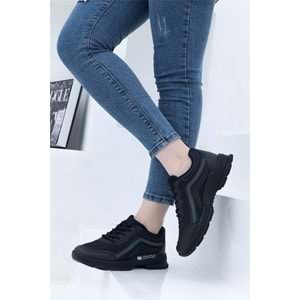 Konfores 1658 Anatomik Tabanlı Bayan Sneakers Ayakkabı - NKT01658-siyah-37