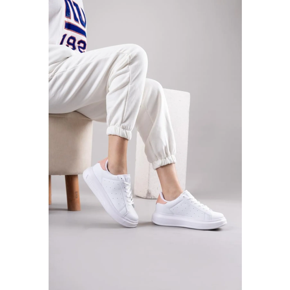 Konfores 1660 Anatomik Tabanlı Bayan Sneakers Ayakkabı - NKT01660-beyaz pembe-38