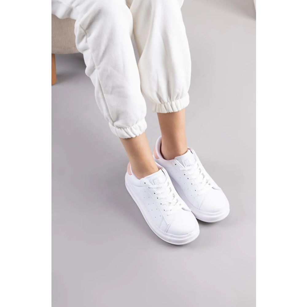 Konfores 1660 Anatomik Tabanlı Bayan Sneakers Ayakkabı - NKT01660-beyaz pembe-38