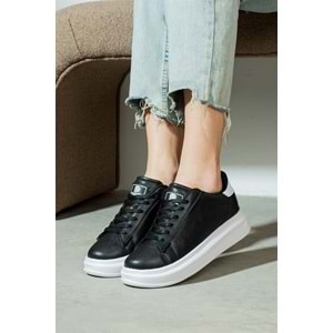 Konfores 1660 Anatomik Tabanlı Bayan Sneakers Ayakkabı - NKT01660-siyah beyaz-36