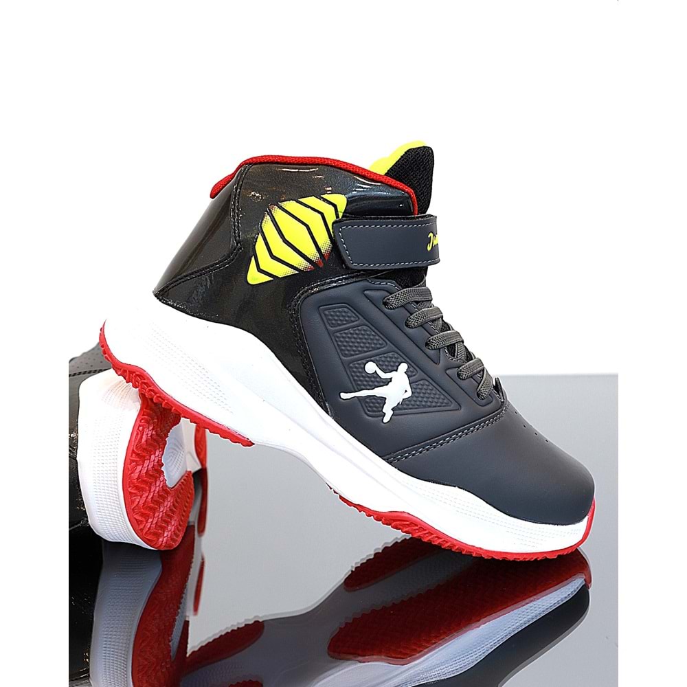 Kidessa 1755-29196 Ultra Hafif Anatomik Tabanlı Unisex Çocuk Basketbol Ayakkabısı - NKT01755-Füme-31