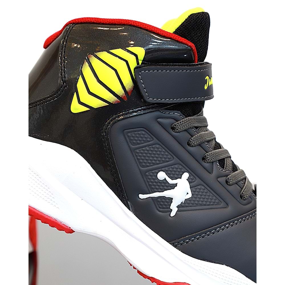 Kidessa 1755-29196 Ultra Hafif Anatomik Tabanlı Unisex Çocuk Basketbol Ayakkabısı - NKT01755-Füme-31
