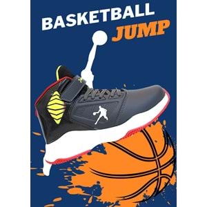 Kidessa 1755-29196 Ultra Hafif Anatomik Tabanlı Unisex Çocuk Basketbol Ayakkabısı - NKT01755-Füme-31
