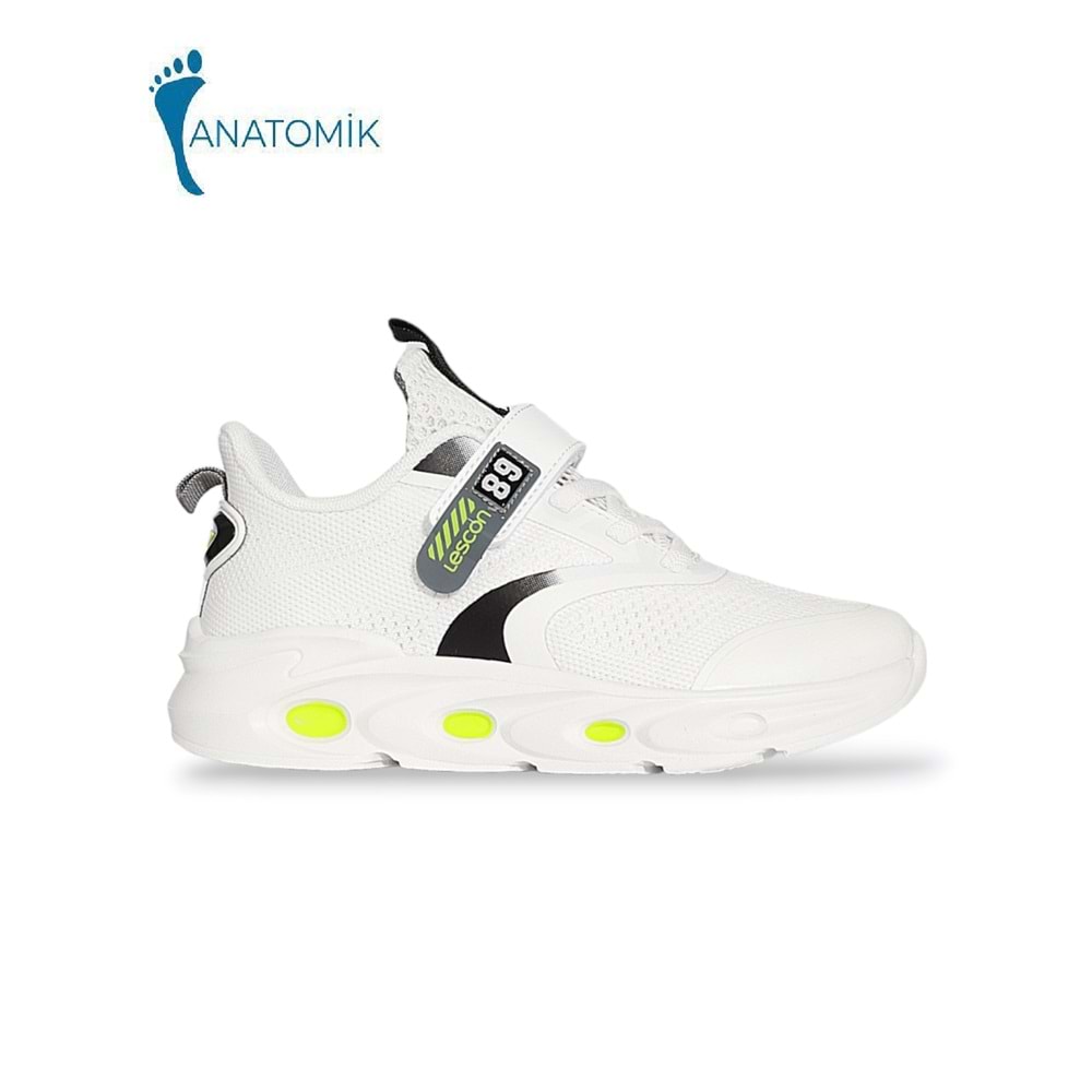 Lescon 1901-Caprı Anatomik Tabanlı Unisex Çocuk Günlük Spor Ayakkabı - NKT01901-BEYAZ-34
