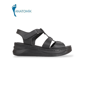 Konfores 1910-492084 Tam Anatomik Tabanlı Kadın Sandalet - NKT01910-siyah-36