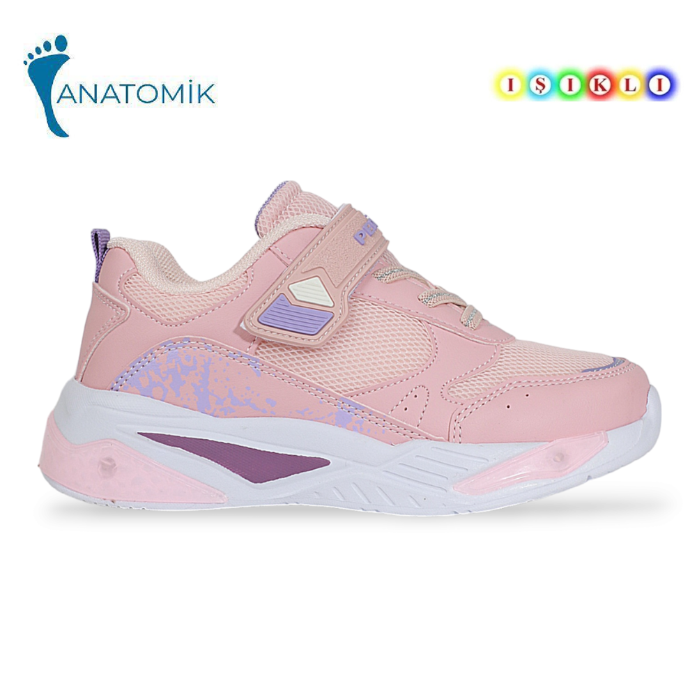 Kidessa 1967 Işıklı Anatomik Tabanlı Çocuk Günlük Spor Ayakkabı - NKT01967-PUDRA-31