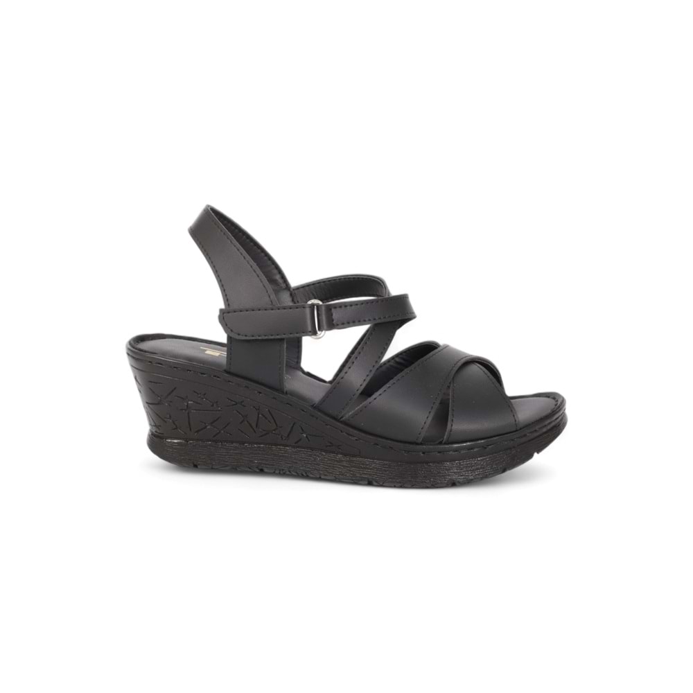Konfores 2026-492075 Tam Anatomik Tabanlı Kadın Sandalet - NKT02026-siyah-39
