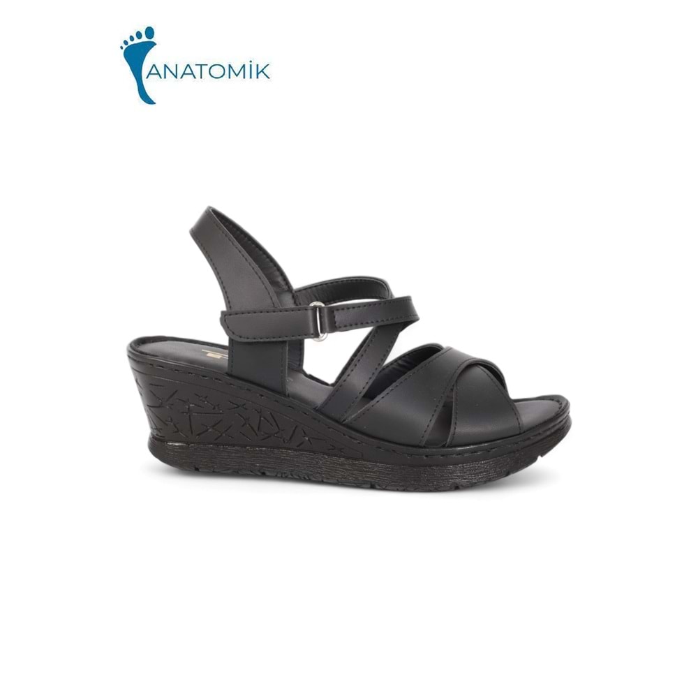 Konfores 2026-492075 Tam Anatomik Tabanlı Kadın Sandalet - NKT02026-siyah-39