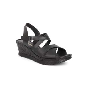 Konfores 2026-492075 Tam Anatomik Tabanlı Kadın Sandalet - NKT02026-siyah-40