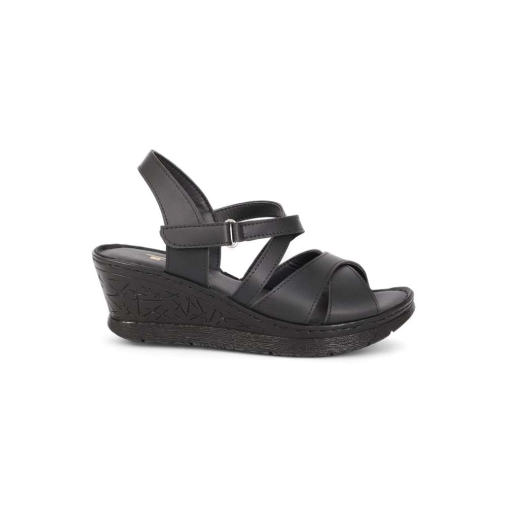 Konfores 2026-492075 Tam Anatomik Tabanlı Kadın Sandalet - NKT02026-siyah-40