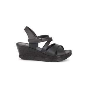 Konfores 2026-492075 Tam Anatomik Tabanlı Kadın Sandalet - NKT02026-siyah-40