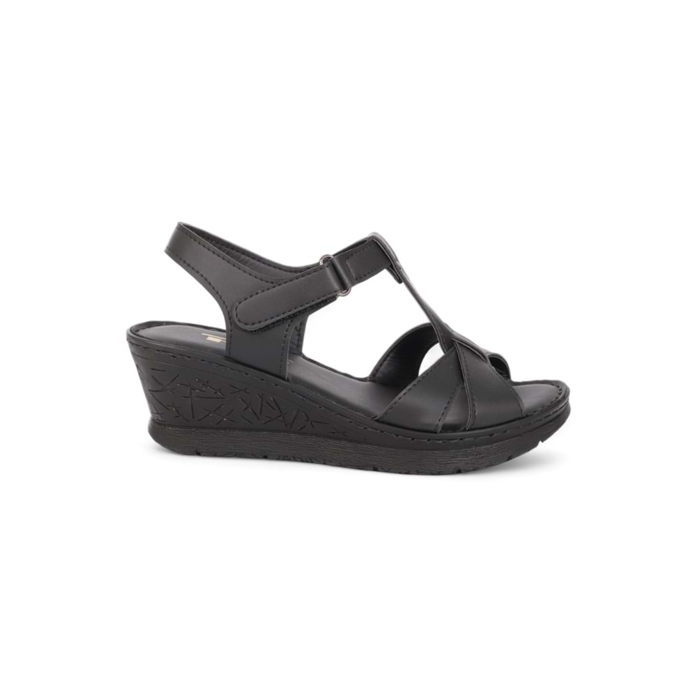 Konfores 2027-492076 Tam Anatomik Tabanlı Kadın Sandalet - NKT02027-siyah-38