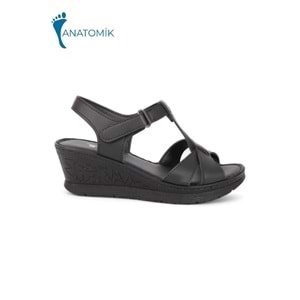 Konfores 2027-492076 Tam Anatomik Tabanlı Kadın Sandalet - NKT02027-siyah-40