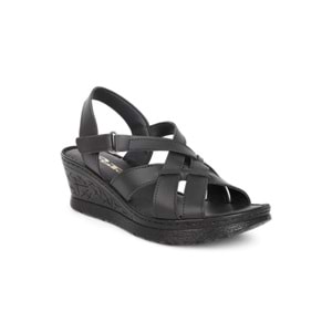 Konfores 2028-492078 Tam Anatomik Tabanlı Kadın Sandalet - NKT02028-siyah-36