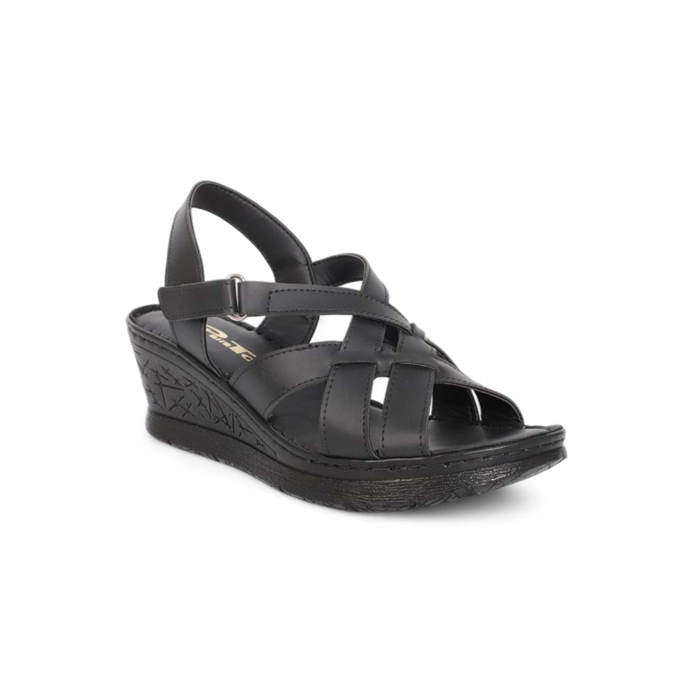 Konfores 2028-492078 Tam Anatomik Tabanlı Kadın Sandalet - NKT02028-siyah-36