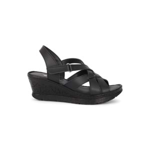 Konfores 2028-492078 Tam Anatomik Tabanlı Kadın Sandalet - NKT02028-siyah-36