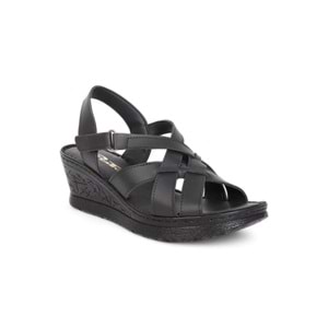 Konfores 2028-492078 Tam Anatomik Tabanlı Kadın Sandalet - NKT02028-siyah-40