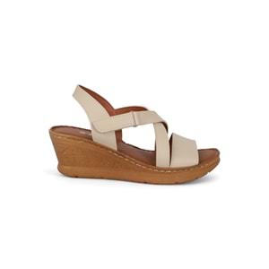Konfores 2029-492074 Tam Anatomik Tabanlı Kadın Sandalet - NKT02029-BEJ-38