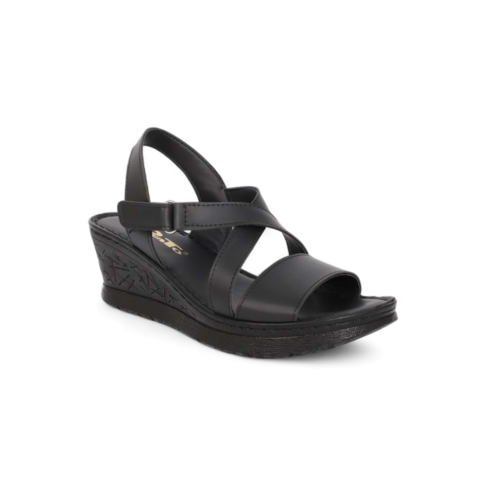 Konfores 2029-492074 Tam Anatomik Tabanlı Kadın Sandalet - NKT02029-siyah-37