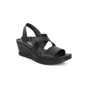 Konfores 2029-492074 Tam Anatomik Tabanlı Kadın Sandalet - NKT02029-siyah-37
