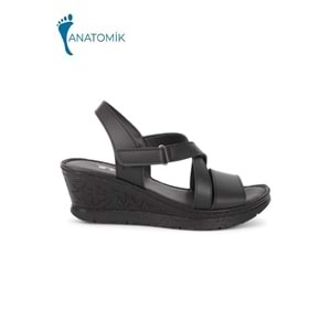Konfores 2029-492074 Tam Anatomik Tabanlı Kadın Sandalet - NKT02029-siyah-37
