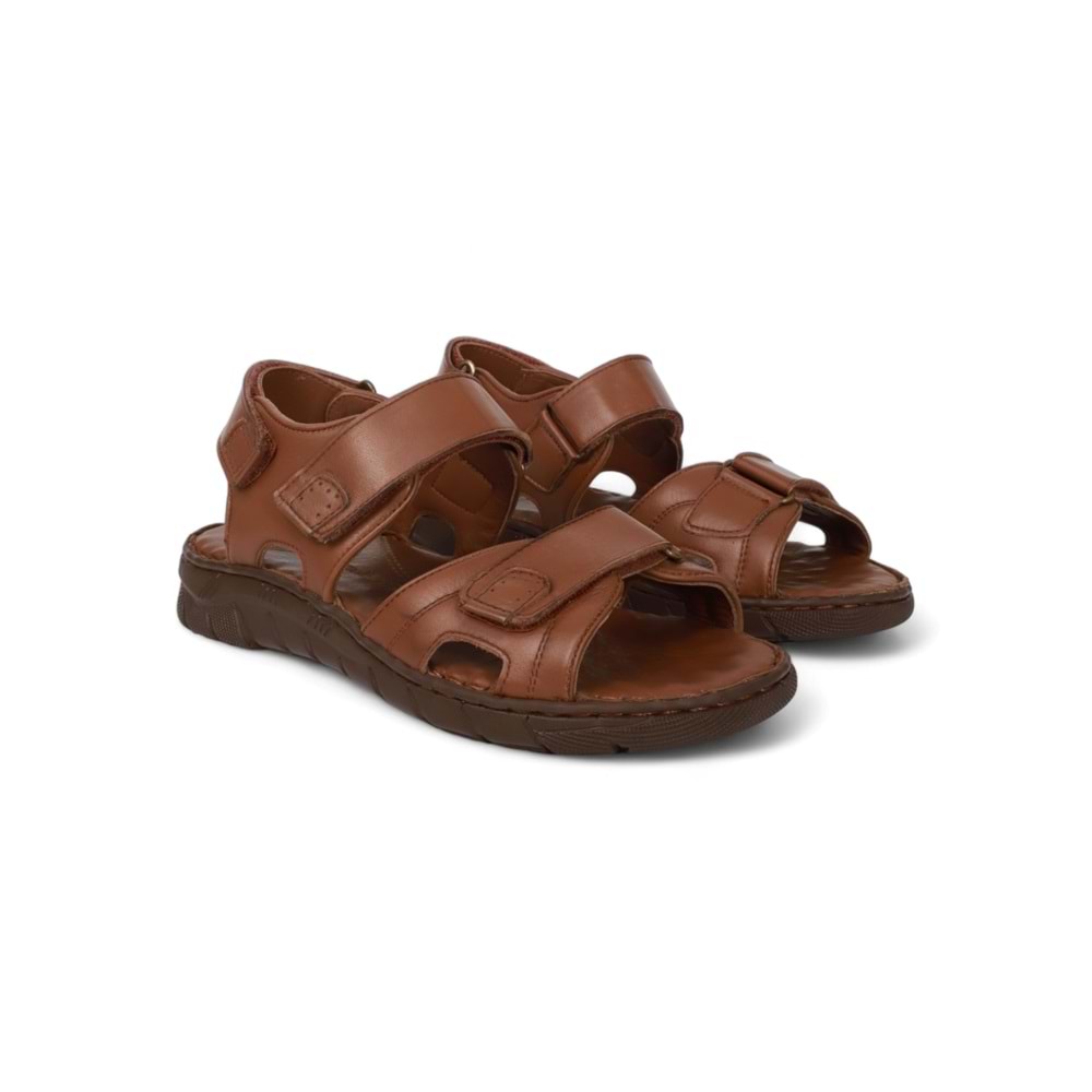 Konfores 2039 Masaj Tabanlı Hakiki Deri Tam Anatomik Erkek Sandalet - NKT02039-TABA-41