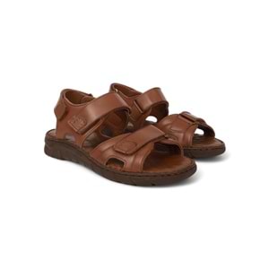 Konfores 2039 Masaj Tabanlı Hakiki Deri Tam Anatomik Erkek Sandalet - NKT02039-TABA-41