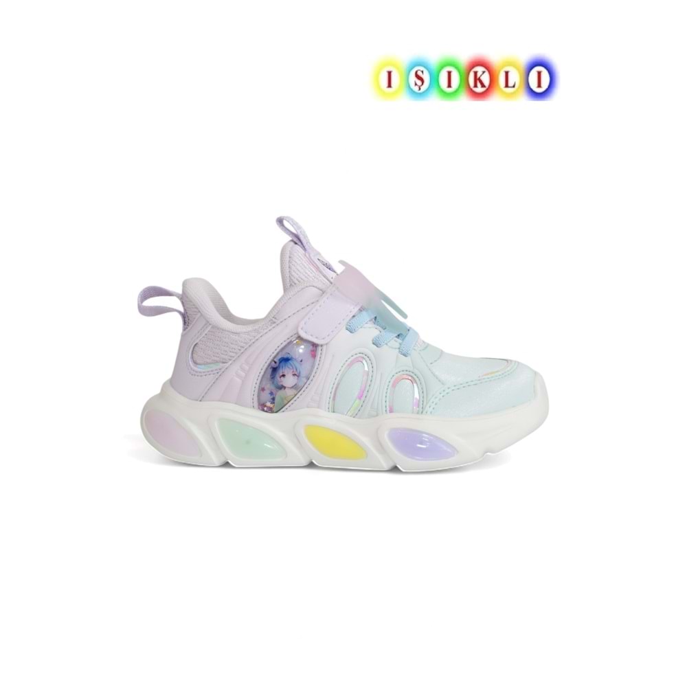 Kidessa 2085-Pepino Anatomik Tabanlı Kız Çocuk Günlük Işıklı Spor Ayakkabı - NKT02085-mavi-29