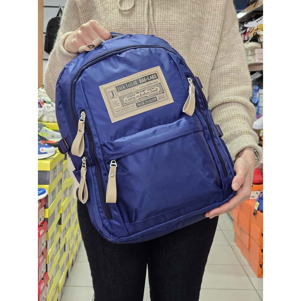 Jack Taılor 2111-60010 Unisex Anatomik Sırt Destekli Günlük ve Okul Sırt Çantası - NKT02111-lacivert-TEKEBAT